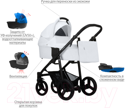 Детская универсальная коляска Bebetto Explorer 2 в 1 черная рама (01)