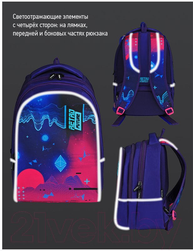 Школьный рюкзак Berlingo inStyle Retro Future / RU080S08