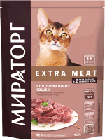 Сухой корм для кошек Winner Мираторг Extra Meat для домашних кошек с говядиной / 1010024149 (400г) - 