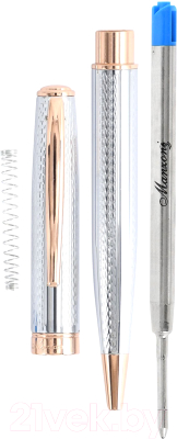 Ручка шариковая имиджевая Manzoni Torino с футляром / TOR31TG-BM