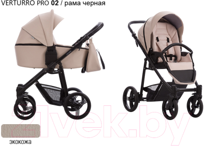 Детская универсальная коляска Bebetto Verturro Pro 2 в 1 черная рама (02)