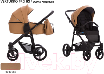 Детская универсальная коляска Bebetto Verturro Pro 2 в 1 черная рама (03)