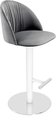 Стул барный Sheffilton SHT-ST35-1/S128 (угольно-серый/хром/белый муар) - 