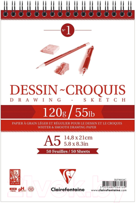 Скетчбук Clairefontaine Dessin Croquis / 96616C (50л)