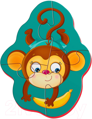 Развивающий игровой набор Vladi Toys Baby Puzzle Львенок и обезьянка / VT3208-07