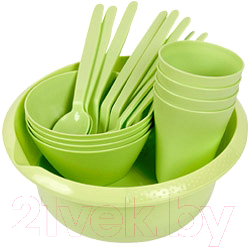 Набор пластиковой посуды Berossi Picnic LM ИК 79380000 (майская зелень)