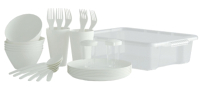 Набор пластиковой посуды Berossi Camping LM ИК 79991000 (жемчужный) - 