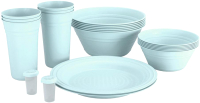 Набор пластиковой посуды Berossi Patio LM ИК 80089000 (голубой песок) - 