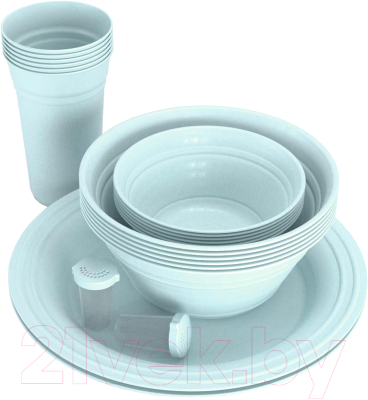 Набор пластиковой посуды Berossi Patio LM ИК 80089000 (голубой песок)