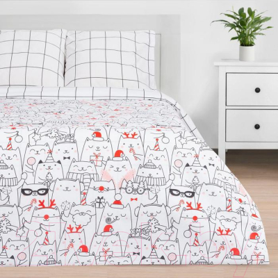 Комплект постельного белья Этель Xmas Cat / 4935599