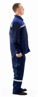 Комплект рабочей одежды Перспектива Стандарт-2 (р-р 52-54 / 182-188, темно-синий/василек)