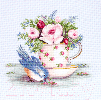 Набор для вышивания Luca-S Птичка и чашка чая / BA2324