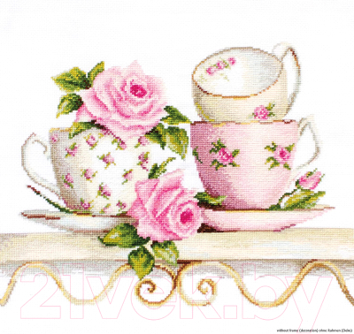 Набор для вышивания Luca-S Чайные чашки с розами / BA2327