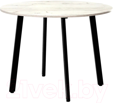 Обеденный стол Millwood Шанхай Л18 d110 (дуб белый Craft/металл черный)