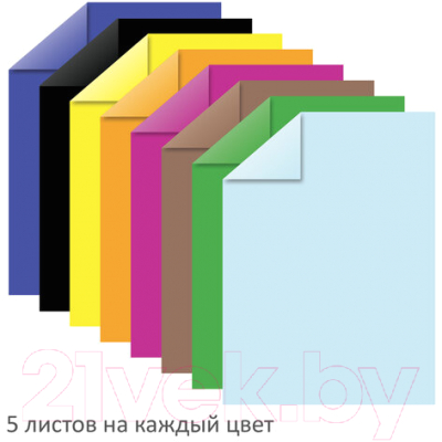 Набор цветной бумаги Brauberg Тонированная в массе / 124714 (8цв, 40л)