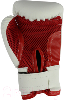 Боксерские перчатки RuscoSport 10oz (белый/красный)