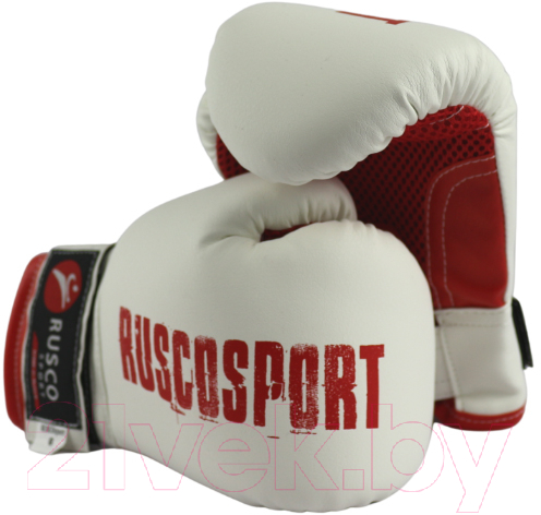 Боксерские перчатки RuscoSport 6oz (белый/красный) — фото 6