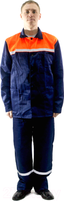 Комплект рабочей одежды Перспектива Стандарт-1 (р-р 60-62 / 182-188, темно-синий/оранжевый)