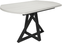 Обеденный стол Дабер 017 раздвижной / С17Р.12.2.10 (опора металл черный/дуб крафт белый) - 