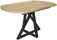 Обеденный стол Дабер 017 раздвижной / С17Р.12.2.9 (опора металл черный/дуб крафт золотой) - 