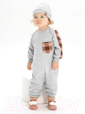 Комплект одежды для малышей Amarobaby Cell / AB-OD22-C501/11-86 (серый, р.86)