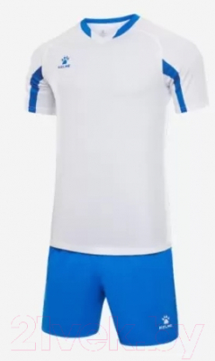 Футбольная форма Kelme Short Sleeved Football Suit / 8251ZB1002-100 (L, белый/синий)