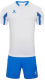 Футбольная форма Kelme Short Sleeved Football Suit / 8251ZB1002-100 (L, белый/синий) - 