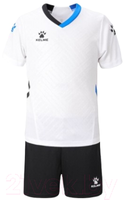 Футбольная форма Kelme Short Sleeved Football Suit / 8251ZB1005-100 (L, белый/черный)