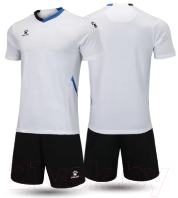 Футбольная форма Kelme Short Sleeved Football Suit / 8251ZB1005-100 (L, белый/черный)