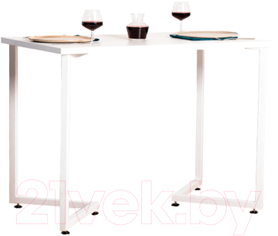 Обеденный стол Millwood Лондон Л18 100x70 (белый/металл белый)
