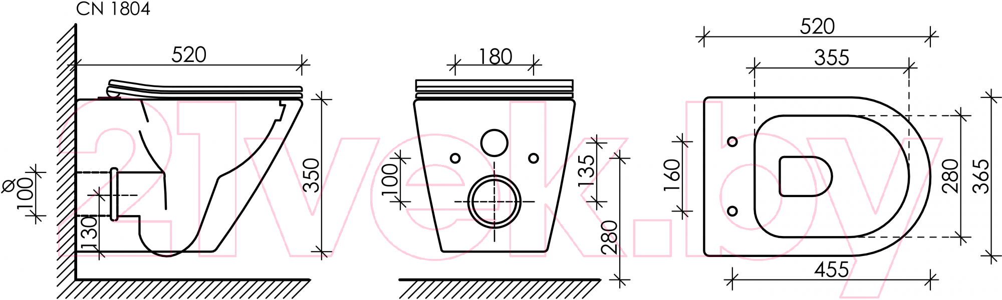 Унитаз подвесной Ceramica Nova Rimless CN1804