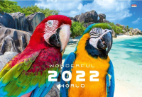 Календарь настенный Проф-Пресс Два ярких попугая 2022 / КК-3320 - 