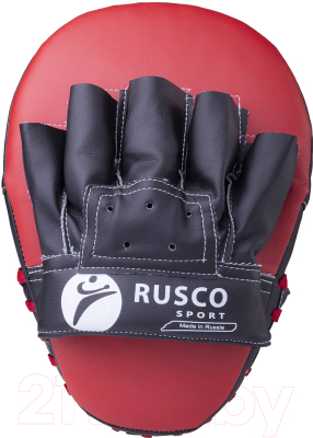 Боксерские лапы RuscoSport Красная (изогнутые)