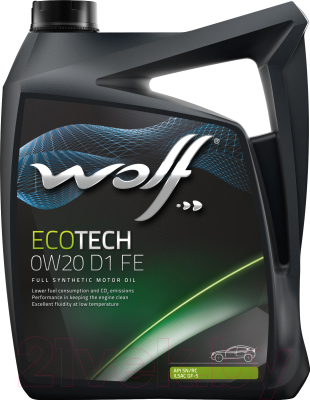 Моторное масло WOLF EcoTech 0W20 FE D1 / 16104/5 (5л)