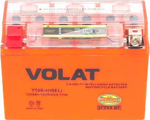 Мотоаккумулятор VOLAT YT9B-BS iGel (8 А/ч)