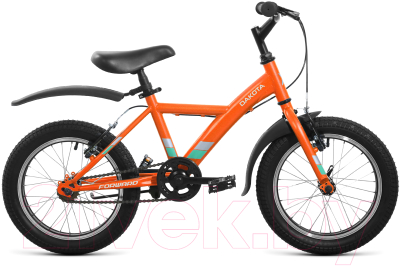 Велосипед Forward Dakota 16 2022 / RBK22FW16577 (ярко-оранжевый/бирюзовый)