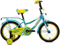 Детский велосипед Forward Funky 16 2022 / IBK22FW16230 (бирюзовый/желтый) - 