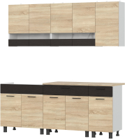Готовая кухня NN мебель КГ-2 2000 (белый/дуб сонома/дуб венге/тростник) - 