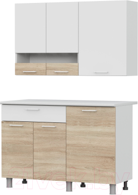 Готовая кухня NN мебель КГ-4 1200 (белый/дуб сонома/белый/антарес)