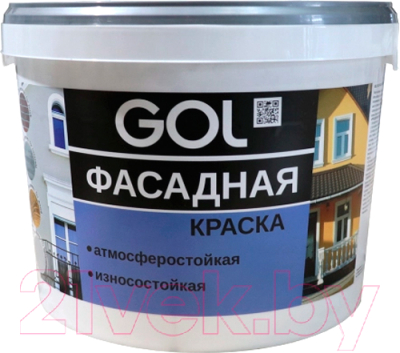 Краска GOL Expert ВД-АК-1180 Фасадная акриловая (13кг)