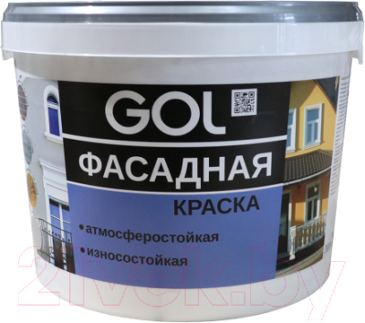 Краска GOL Expert ВД-АК-1180 Фасадная акриловая (3кг)