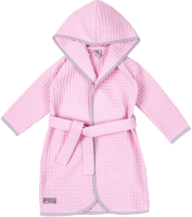 Халат детский Amarobaby Waffle с капюшоном / AB-OD22-WAF2502/06-98 (розовый, р. 98) - 