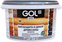 Пропитка для дерева GOL Wood Aqua Защитно-декоративная (10кг, вишня) - 