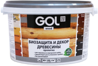Пропитка для дерева GOL Wood Aqua Защитно-декоративная (10кг, орех) - 