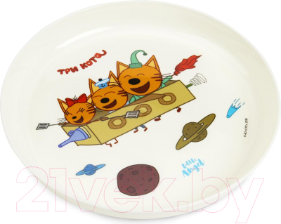 Тарелка для кормления Lalababy Три Кота Космическое путешествие (450мл)