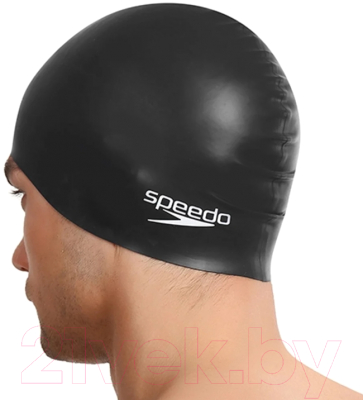 Шапочка для плавания Speedo Plain Flat Silicon Cap / 8-70991 0001 (черный)