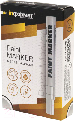 Маркер-краска inФормат Paint Professional KRR04W (белый)