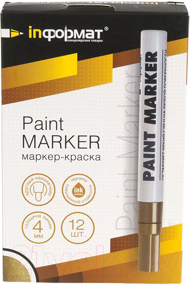 Маркер-краска inФормат Paint Professional KRR04Z (золото) — фото 3