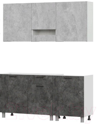 Кухонный гарнитур Просто Хорошая Мебель Розалия 1.7 (белый/цемент светлый/цемент темный/антарес)