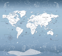Фотообои листовые Vimala Астрологическая карта мира (270x300) - 